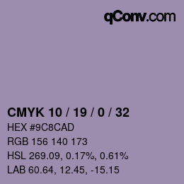 Color code: CMYK 10 / 19 / 0 / 32 | qconv.com