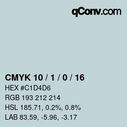 カラーコード: CMYK 10 / 1 / 0 / 16 | qconv.com