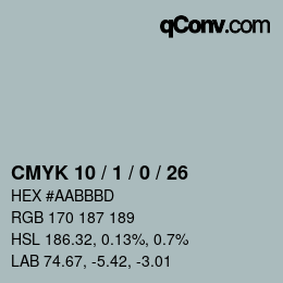 Color code: CMYK 10 / 1 / 0 / 26 | qconv.com