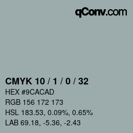 Color code: CMYK 10 / 1 / 0 / 32 | qconv.com