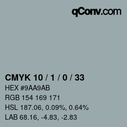 Color code: CMYK 10 / 1 / 0 / 33 | qconv.com