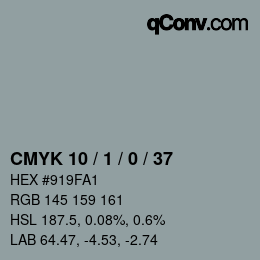 Color code: CMYK 10 / 1 / 0 / 37 | qconv.com