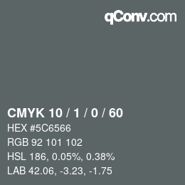 カラーコード: CMYK 10 / 1 / 0 / 60 | qconv.com