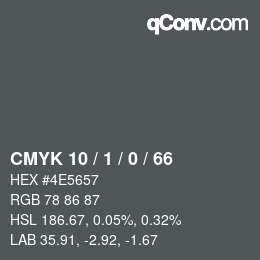 カラーコード: CMYK 10 / 1 / 0 / 66 | qconv.com