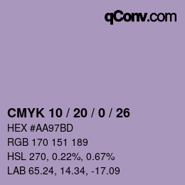 Color code: CMYK 10 / 20 / 0 / 26 | qconv.com