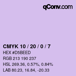 カラーコード: CMYK 10 / 20 / 0 / 7 | qconv.com