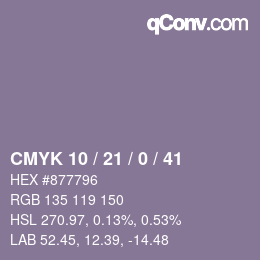 カラーコード: CMYK 10 / 21 / 0 / 41 | qconv.com