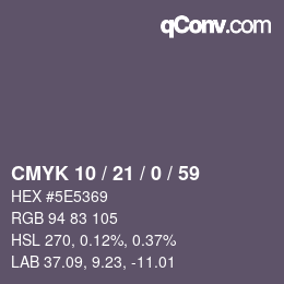 Color code: CMYK 10 / 21 / 0 / 59 | qconv.com