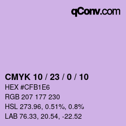 カラーコード: CMYK 10 / 23 / 0 / 10 | qconv.com