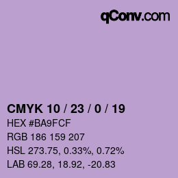 Color code: CMYK 10 / 23 / 0 / 19 | qconv.com