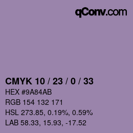 颜色代码: CMYK 10 / 23 / 0 / 33 | qconv.com