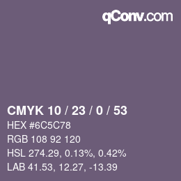 Color code: CMYK 10 / 23 / 0 / 53 | qconv.com