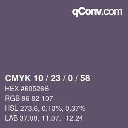 Color code: CMYK 10 / 23 / 0 / 58 | qconv.com