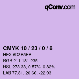 Color code: CMYK 10 / 23 / 0 / 8 | qconv.com