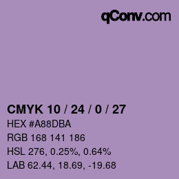 Color code: CMYK 10 / 24 / 0 / 27 | qconv.com