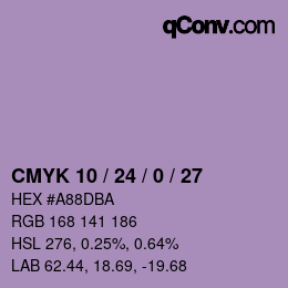 Color code: CMYK 10 / 24 / 0 / 27 | qconv.com