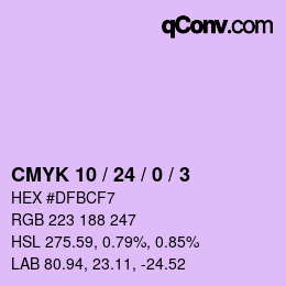 Color code: CMYK 10 / 24 / 0 / 3 | qconv.com