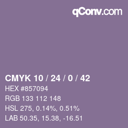 颜色代码: CMYK 10 / 24 / 0 / 42 | qconv.com
