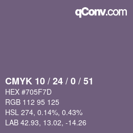 カラーコード: CMYK 10 / 24 / 0 / 51 | qconv.com