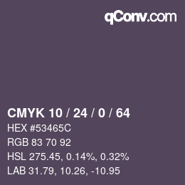 Color code: CMYK 10 / 24 / 0 / 64 | qconv.com