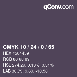 颜色代码: CMYK 10 / 24 / 0 / 65 | qconv.com