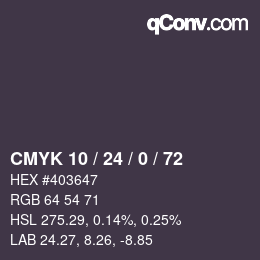 颜色代码: CMYK 10 / 24 / 0 / 72 | qconv.com