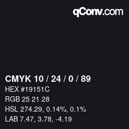 颜色代码: CMYK 10 / 24 / 0 / 89 | qconv.com