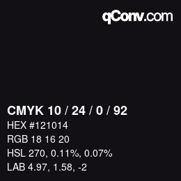 カラーコード: CMYK 10 / 24 / 0 / 92 | qconv.com