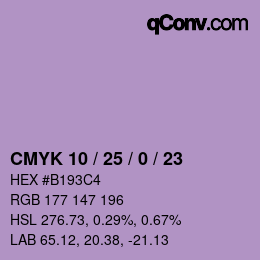 カラーコード: CMYK 10 / 25 / 0 / 23 | qconv.com