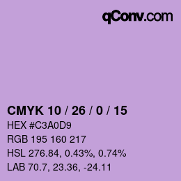 カラーコード: CMYK 10 / 26 / 0 / 15 | qconv.com