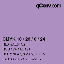 カラーコード: CMYK 10 / 26 / 0 / 24 | qconv.com