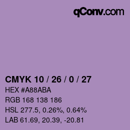 カラーコード: CMYK 10 / 26 / 0 / 27 | qconv.com