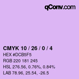 カラーコード: CMYK 10 / 26 / 0 / 4 | qconv.com