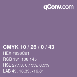 カラーコード: CMYK 10 / 26 / 0 / 43 | qconv.com