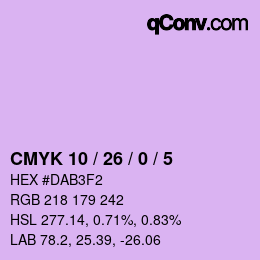 カラーコード: CMYK 10 / 26 / 0 / 5 | qconv.com