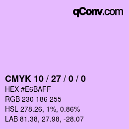 Color code: CMYK 10 / 27 / 0 / 0 | qconv.com