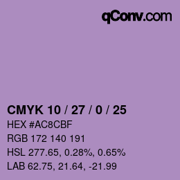 Color code: CMYK 10 / 27 / 0 / 25 | qconv.com