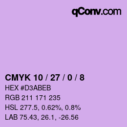 カラーコード: CMYK 10 / 27 / 0 / 8 | qconv.com
