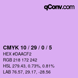 Color code: CMYK 10 / 29 / 0 / 5 | qconv.com