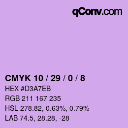 カラーコード: CMYK 10 / 29 / 0 / 8 | qconv.com
