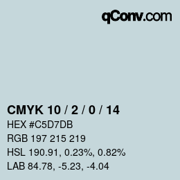 カラーコード: CMYK 10 / 2 / 0 / 14 | qconv.com