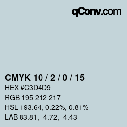 Color code: CMYK 10 / 2 / 0 / 15 | qconv.com