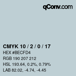 カラーコード: CMYK 10 / 2 / 0 / 17 | qconv.com