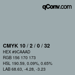 Color code: CMYK 10 / 2 / 0 / 32 | qconv.com