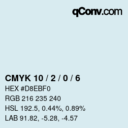 Color code: CMYK 10 / 2 / 0 / 6 | qconv.com