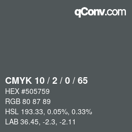 カラーコード: CMYK 10 / 2 / 0 / 65 | qconv.com