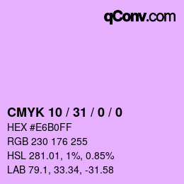 Color code: CMYK 10 / 31 / 0 / 0 | qconv.com