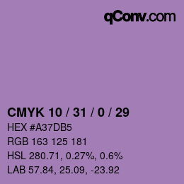 Color code: CMYK 10 / 31 / 0 / 29 | qconv.com