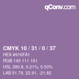 Color code: CMYK 10 / 31 / 0 / 37 | qconv.com