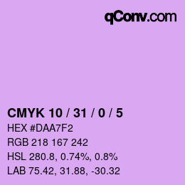 Color code: CMYK 10 / 31 / 0 / 5 | qconv.com